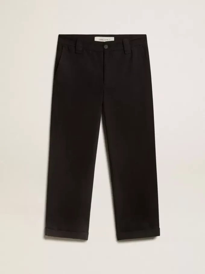 Pantaloni chino da uomo in cotone nero Pantaloni chino da uomo in cotone nero