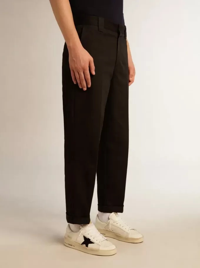 Pantaloni chino da uomo in cotone nero Pantaloni chino da uomo in cotone nero