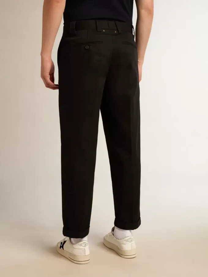 Pantaloni chino da uomo in cotone nero Pantaloni chino da uomo in cotone nero