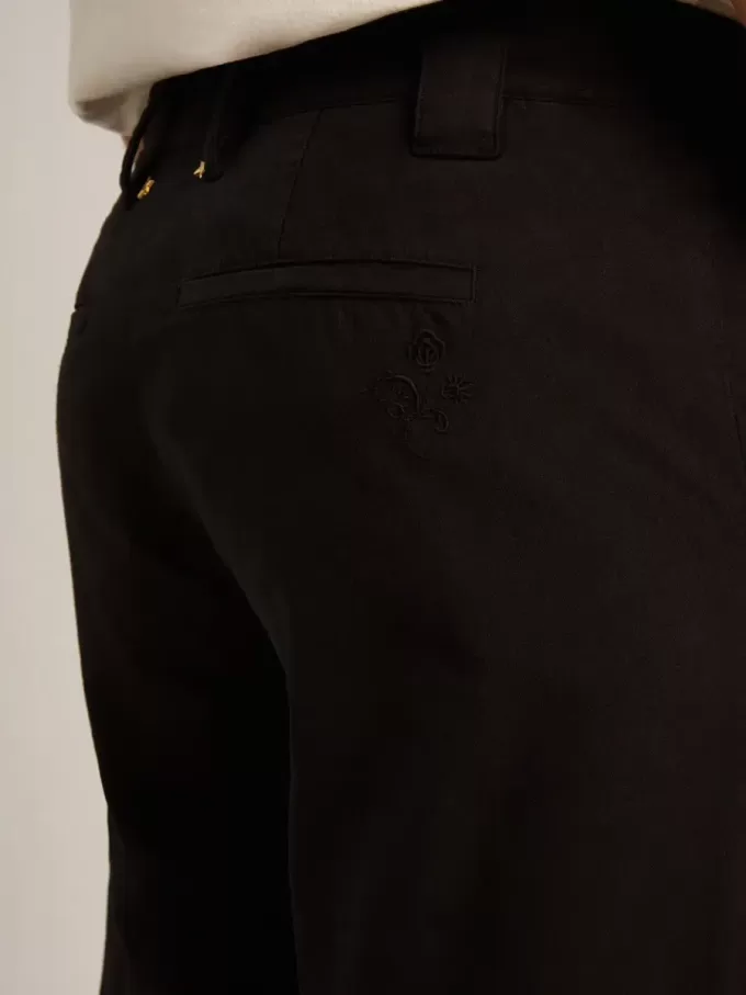 Pantaloni chino da uomo in cotone nero Pantaloni chino da uomo in cotone nero