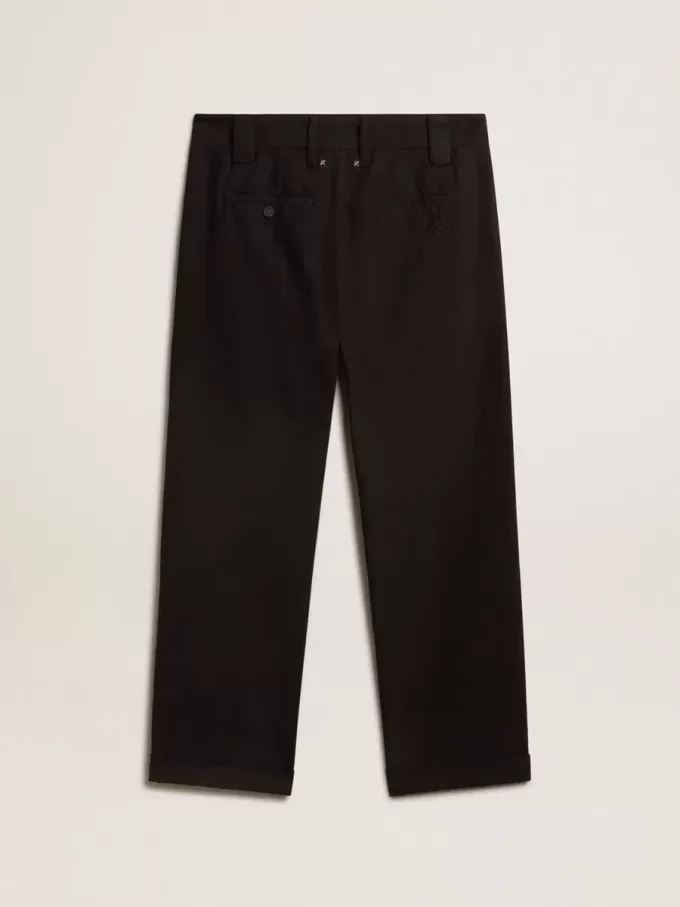Pantaloni chino da uomo in cotone nero Pantaloni chino da uomo in cotone nero