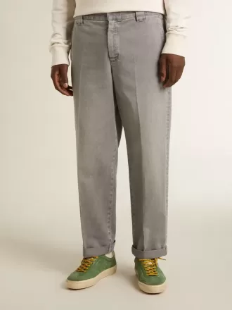 Pantaloni chino in cotone grigio