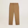 Pantaloni chino per bambino in cotone color tabacco
