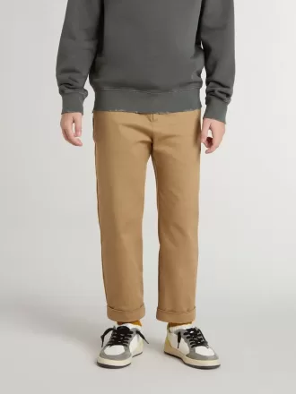 Pantaloni chino per bambino in cotone color tabacco