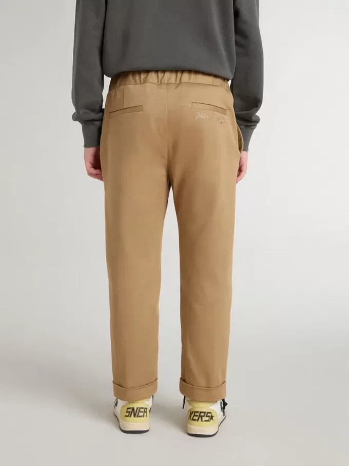 Pantaloni chino per bambino in cotone color tabacco