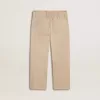 Pantaloni da bambina in cotone beige con ricamo Pantaloni da bambina in cotone beige con ricamo