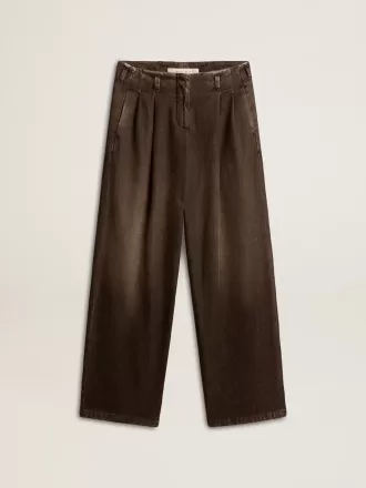 Pantaloni da donna in cotone con lavaggio medio