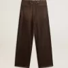 Pantaloni da donna in cotone con lavaggio medio Pantaloni da donna in cotone con lavaggio medio
