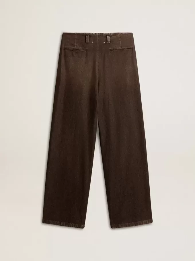 Pantaloni da donna in cotone con lavaggio medio Pantaloni da donna in cotone con lavaggio medio