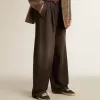 Pantaloni da donna in cotone con lavaggio medio Pantaloni da donna in cotone con lavaggio medio