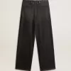 Pantaloni da donna in cotone con lavaggio medio Pantaloni da donna in cotone con lavaggio medio