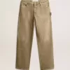 Pantaloni da donna in cotone effetto consumato Pantaloni da donna in cotone effetto consumato