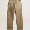Pantaloni da donna in cotone effetto consumato Pantaloni da donna in cotone effetto consumato