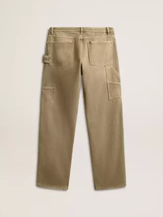 Pantaloni da donna in cotone effetto consumato