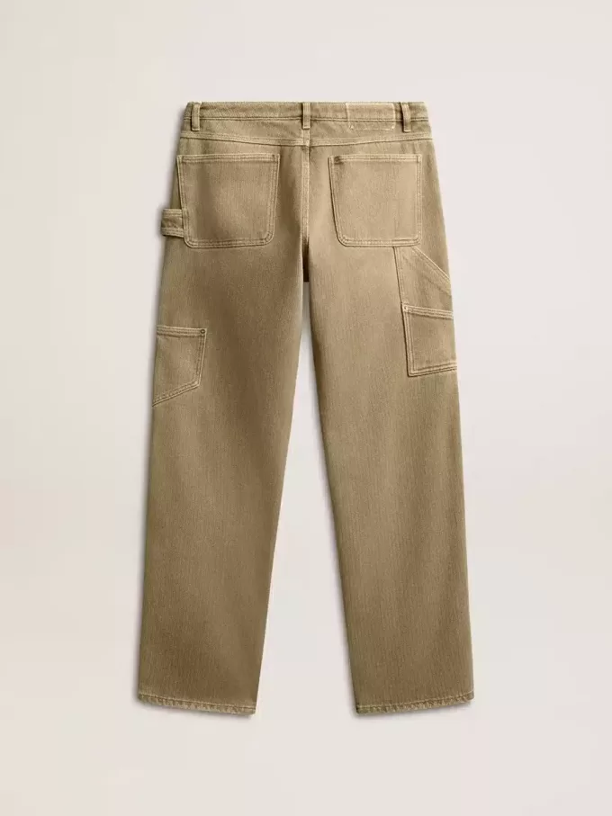 Pantaloni da donna in cotone effetto consumato Pantaloni da donna in cotone effetto consumato