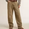 Pantaloni da donna in cotone effetto consumato Pantaloni da donna in cotone effetto consumato