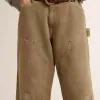 Pantaloni da donna in cotone effetto consumato Pantaloni da donna in cotone effetto consumato