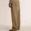 Pantaloni da donna in cotone effetto consumato Pantaloni da donna in cotone effetto consumato