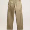 Pantaloni da donna in cotone effetto consumato Pantaloni da donna in cotone effetto consumato