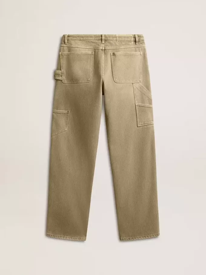 Pantaloni da donna in cotone effetto consumato Pantaloni da donna in cotone effetto consumato