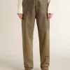Pantaloni da donna in cotone kaki con effetto Swarovski sfumato Pantaloni da donna in cotone kaki con effetto Swarovski sfumato