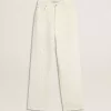 Pantaloni da donna in denim bianco con perline e cristalli Pantaloni da donna in denim bianco con perline e cristalli