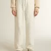 Pantaloni da donna in denim bianco con perline e cristalli Pantaloni da donna in denim bianco con perline e cristalli