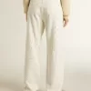 Pantaloni da donna in denim bianco con perline e cristalli Pantaloni da donna in denim bianco con perline e cristalli