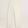 Pantaloni da donna in denim bianco con perline e cristalli Pantaloni da donna in denim bianco con perline e cristalli