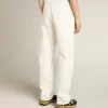 Pantaloni da donna in denim di cotone bianco ottico Pantaloni da donna in denim di cotone bianco ottico
