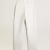 Pantaloni da donna in denim di cotone bianco ottico Pantaloni da donna in denim di cotone bianco ottico