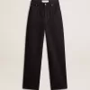Pantaloni da donna in denim di cotone con decorazioni in cristallo e pietre