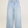 Pantaloni da donna in denim effetto vissuto Pantaloni da donna in denim effetto vissuto