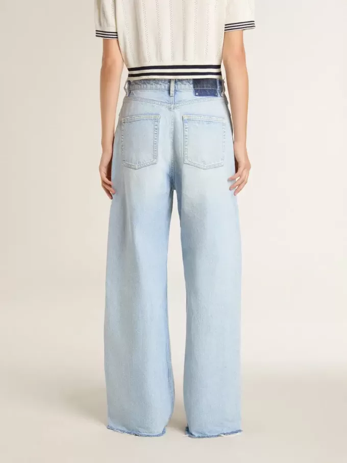 Pantaloni da donna in denim effetto vissuto Pantaloni da donna in denim effetto vissuto