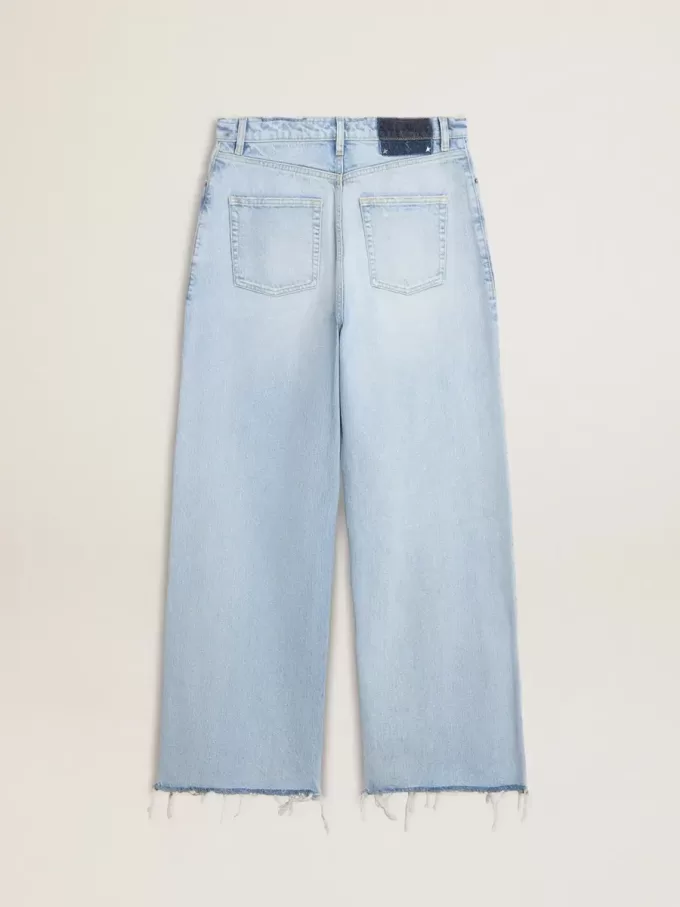 Pantaloni da donna in denim effetto vissuto Pantaloni da donna in denim effetto vissuto