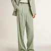 Pantaloni da donna in lana verde salvia Pantaloni da donna in lana verde salvia