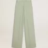 Pantaloni da donna in lana verde salvia Pantaloni da donna in lana verde salvia