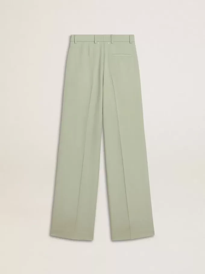 Pantaloni da donna in lana verde salvia Pantaloni da donna in lana verde salvia