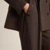 Pantaloni da donna in lana vergine marroni Pantaloni da donna in lana vergine marroni