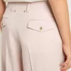 Pantaloni da donna in tessuto di lana rosa sartoriale