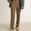 Pantaloni da donna in tessuto di lana sartoriale grigio tortora