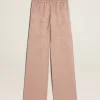 Pantaloni da donna in viscosa rosa con motivo floreale Pantaloni da donna in viscosa rosa con motivo floreale