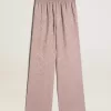 Pantaloni da donna in viscosa rosa con motivo floreale Pantaloni da donna in viscosa rosa con motivo floreale