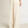Pantaloni da jogging da donna in misto lana bianco invecchiato