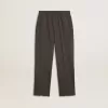 Pantaloni da jogging per bambini verde militare con ricami Pantaloni da jogging per bambini verde militare con ricami