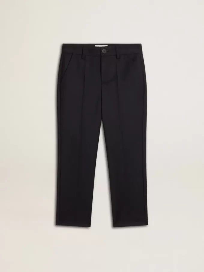 Pantaloni da ragazzo in lana blu scuro