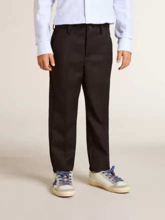 Pantaloni da ragazzo in lana blu scuro