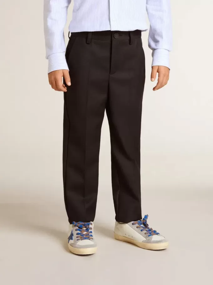 Pantaloni da ragazzo in lana blu scuro