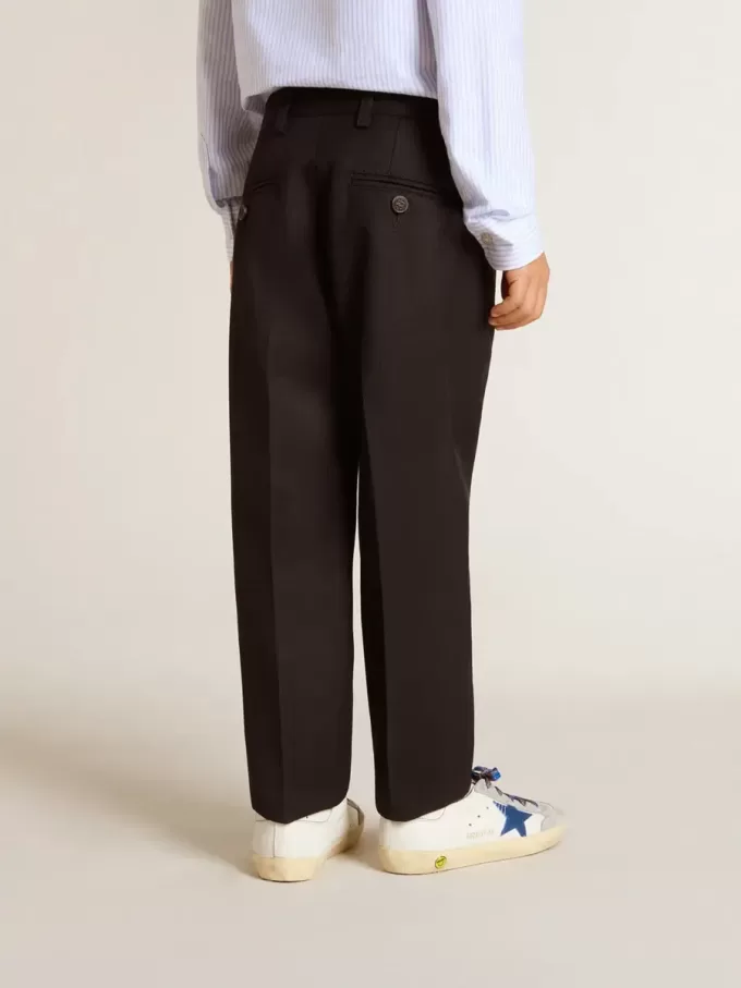 Pantaloni da ragazzo in lana blu scuro