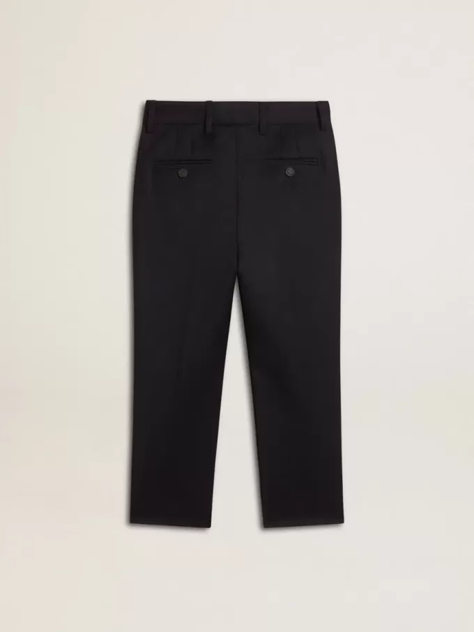 Pantaloni da ragazzo in lana blu scuro